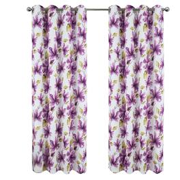 RT Designers Collection - RT Designer Collection April Printed Blackout Luxurious Decorative Grommet Curtain Panel 54" x 84" - Lilac