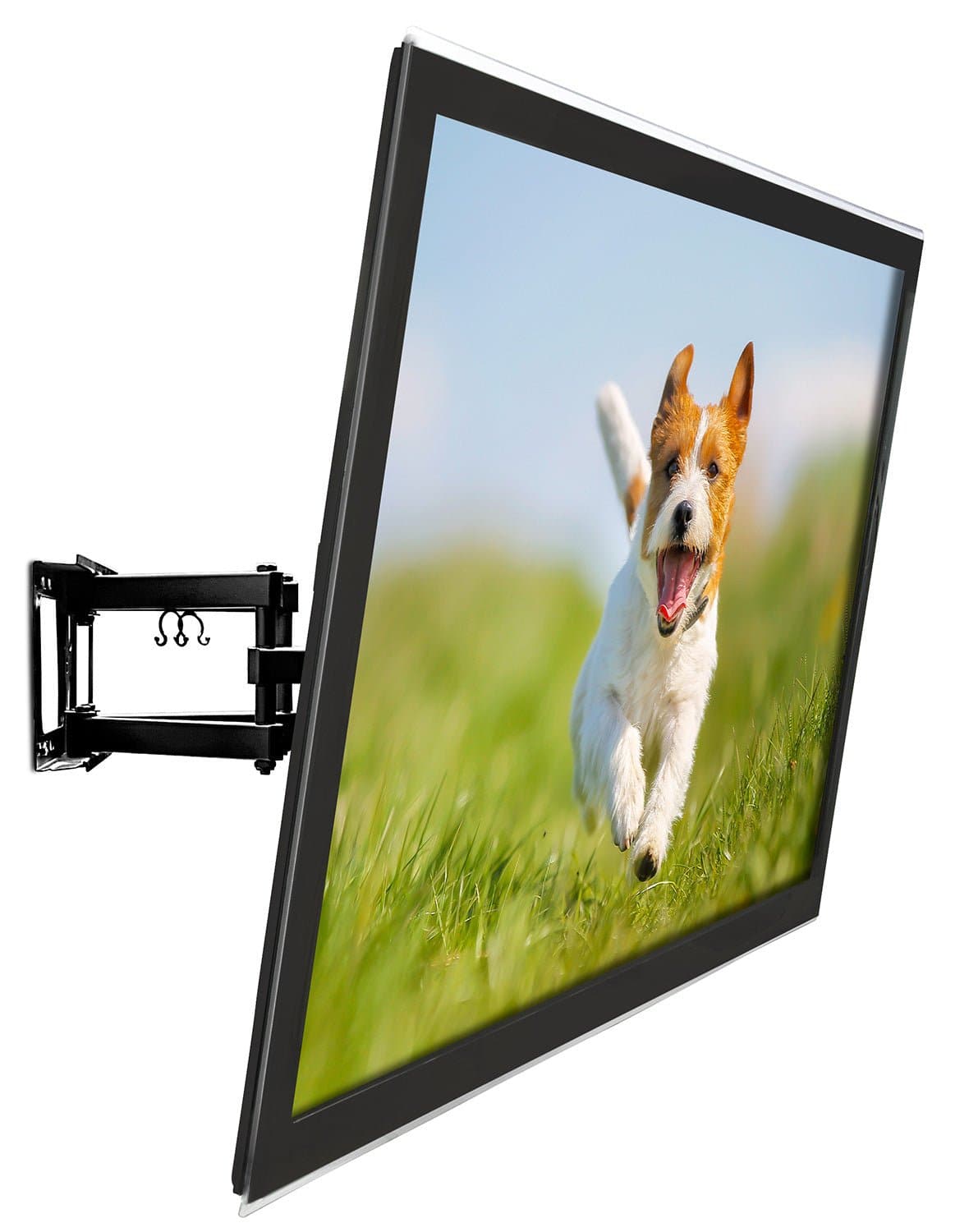 Angle. Mount-It! - Full Motion Dual Arm TV Wall Mount for 32–55" – 18.3" Extension, Swivel & Tilt, Heavy Duty, VESA Compatible - Black.