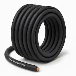 SoundBox - CW4-25BK, 4 Gauge CCA Battery Power / Ground Wire Roll - 25 Ft, Black