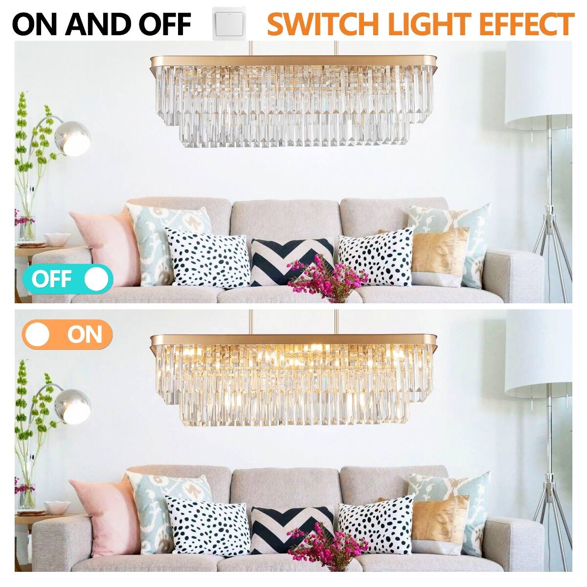 ON AND OFF  
SWITCH LIGHT EFFECT  
OFF  
ON