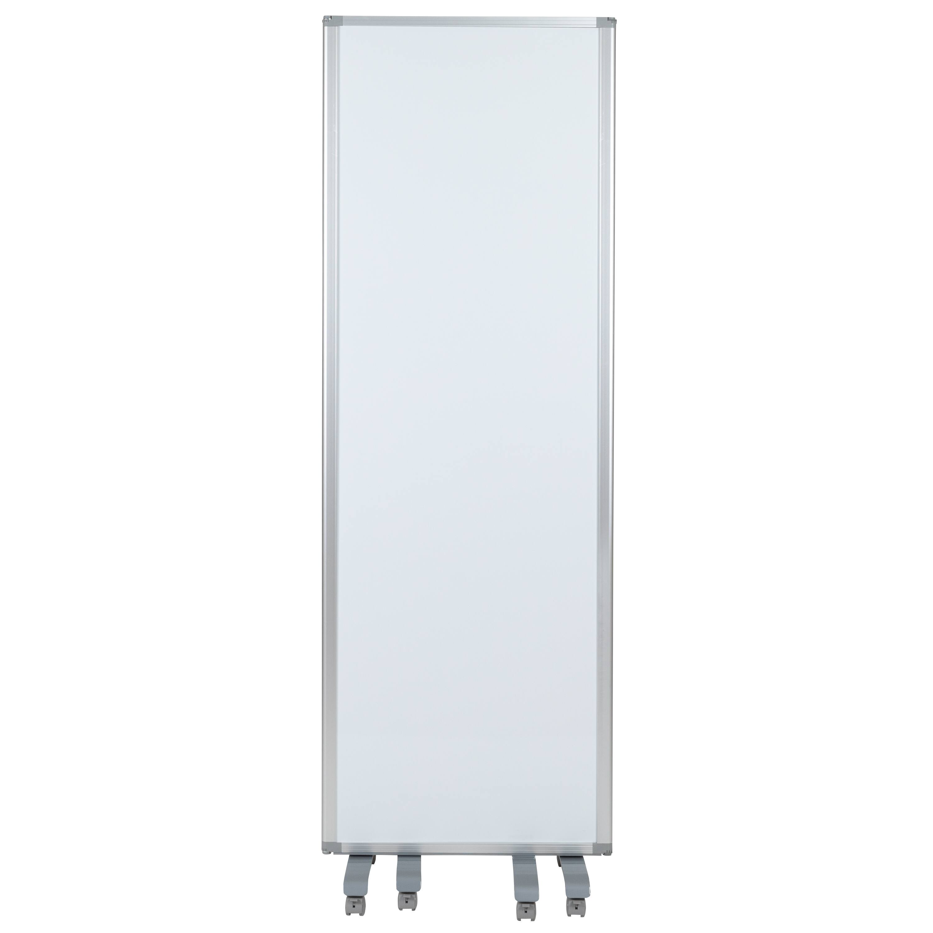 Alt View 8. Emma + Oliver - Mobile Magnetic Whiteboard 3 Section Partition with Locking Casters, 72"H x 24"W - White.