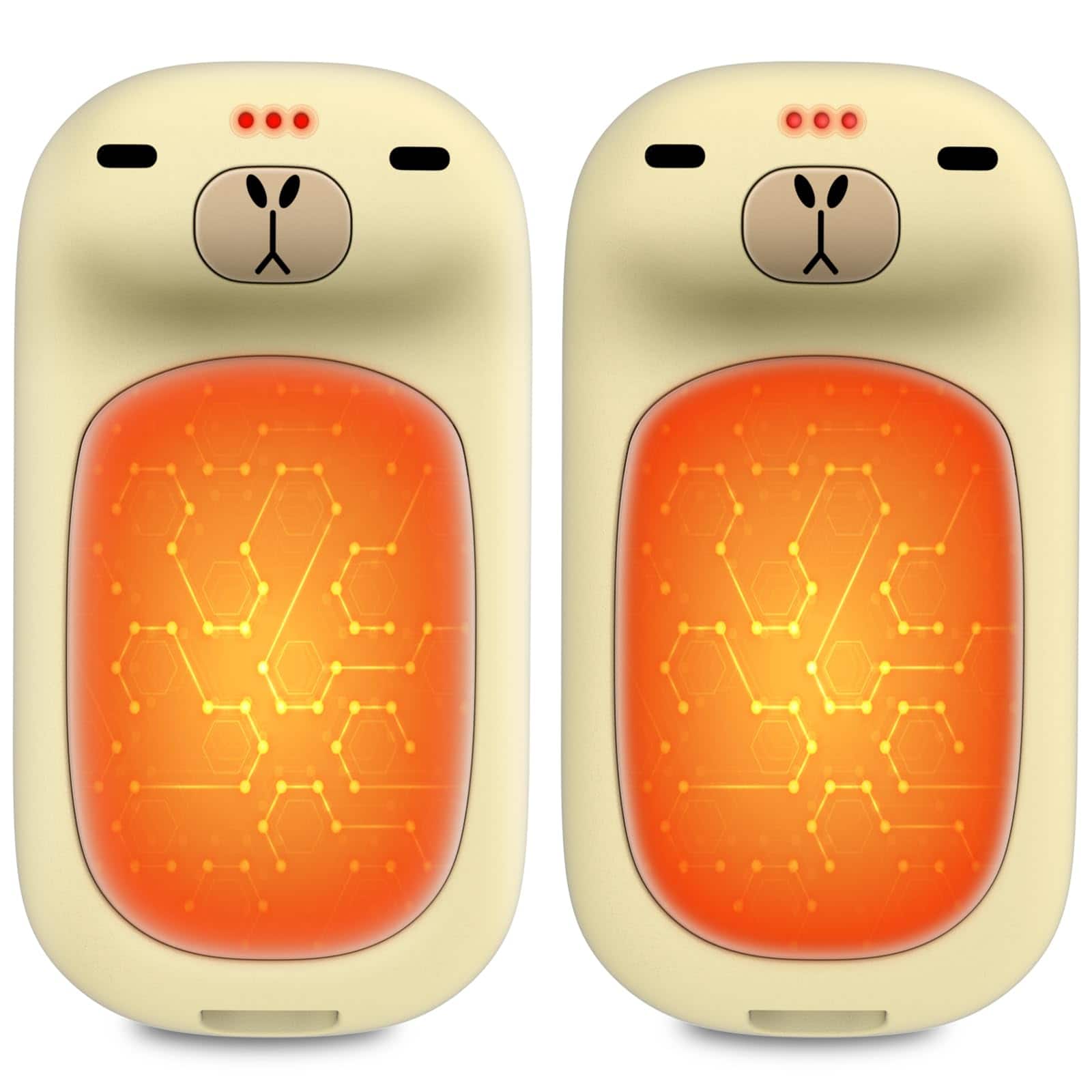 PRIMEPLUS - Rechargeable Electric Hand Warmers, 1S Heating, 6000mAh 24H, Capybara Christmas Gift Stocking Stuffers for Thanksgiving - Beige