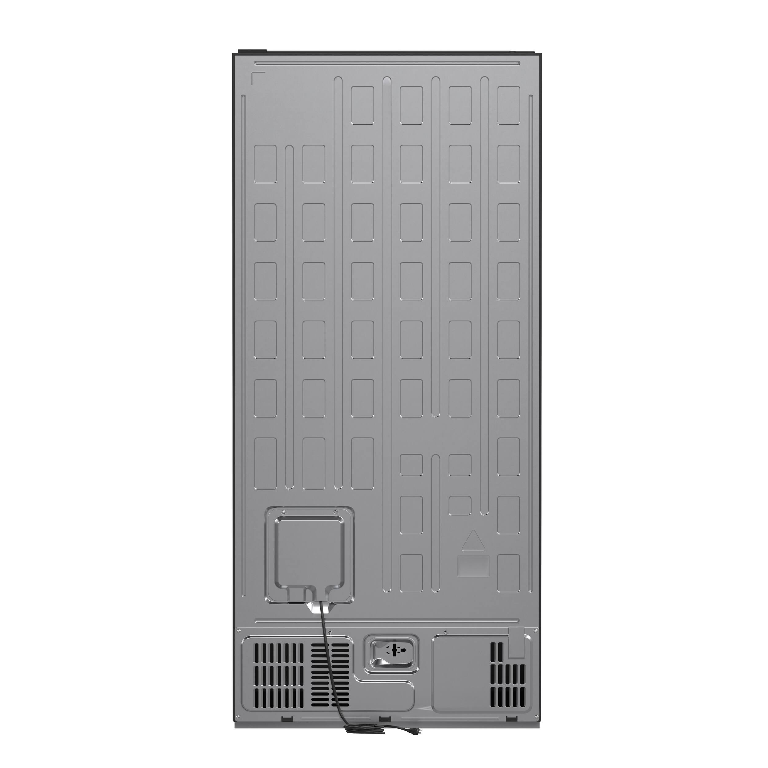 Back. Forno Appliances - Milano Espresso 17.2 Cu. Ft. Counter-Depth Bottom Freezer Refrigerator with Right Swing Door, Antique Brass Handles - Black.