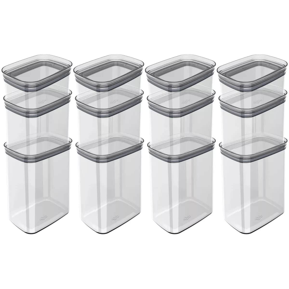 OU - Airtight Food Storage Container 24pc (set of 12) Stackable Plastic Storage Container - Clear