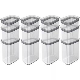 OU - Airtight Food Storage Container 24pc (set of 12) Stackable Plastic Storage Container - Clear