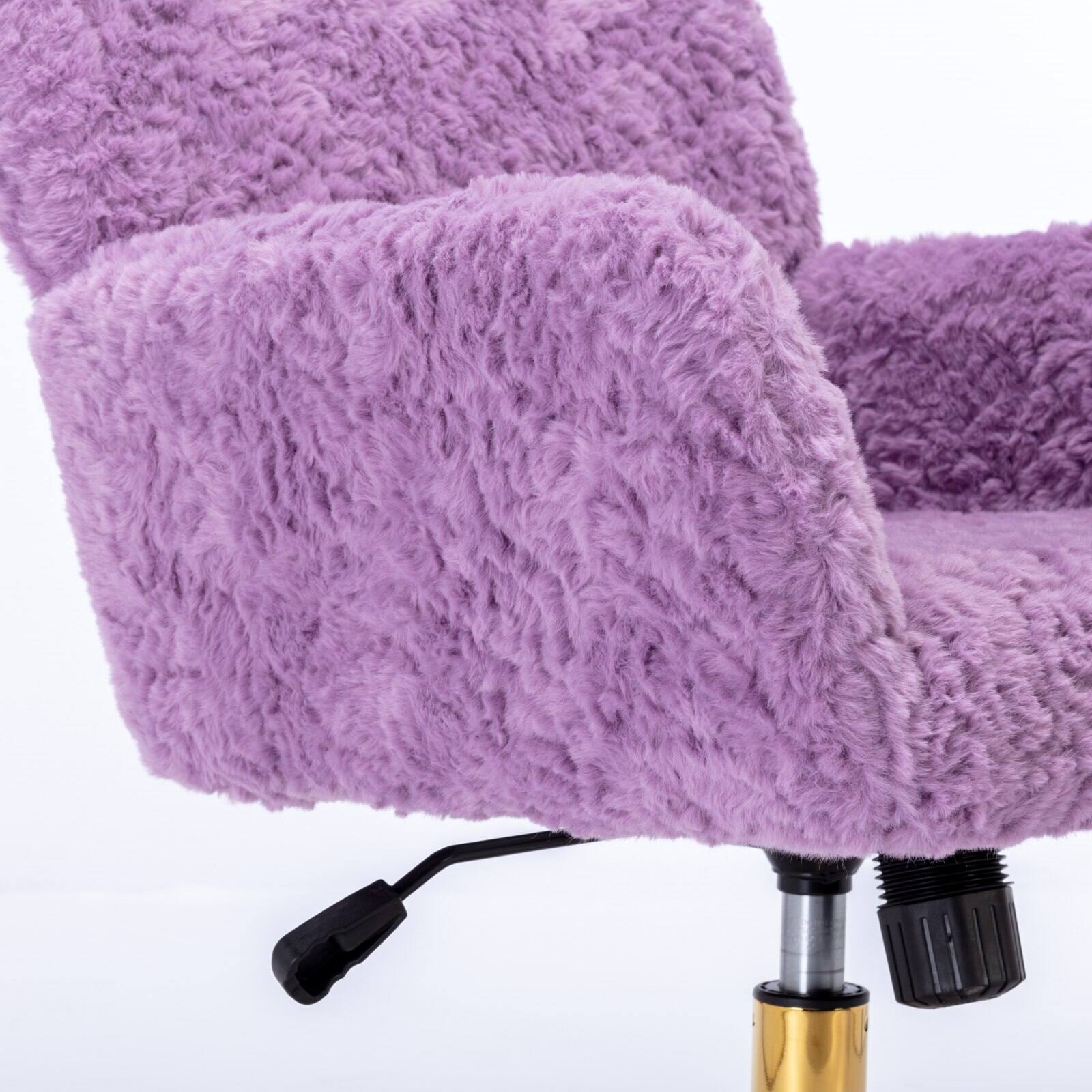 Alt View 8. GOODSILO - Premium Adjustable Swivel Office Chair with Golden Metal Base and Plush Velvet Upholstery for Home or Office Use - Violet.