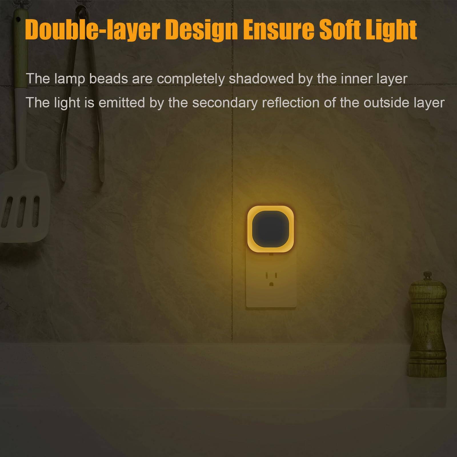 Double-layer Design Ensure Soft Light

The lamp beads are completely shadowed by the inner layer

The light is emitted by the secondary reflection of the outside layer
