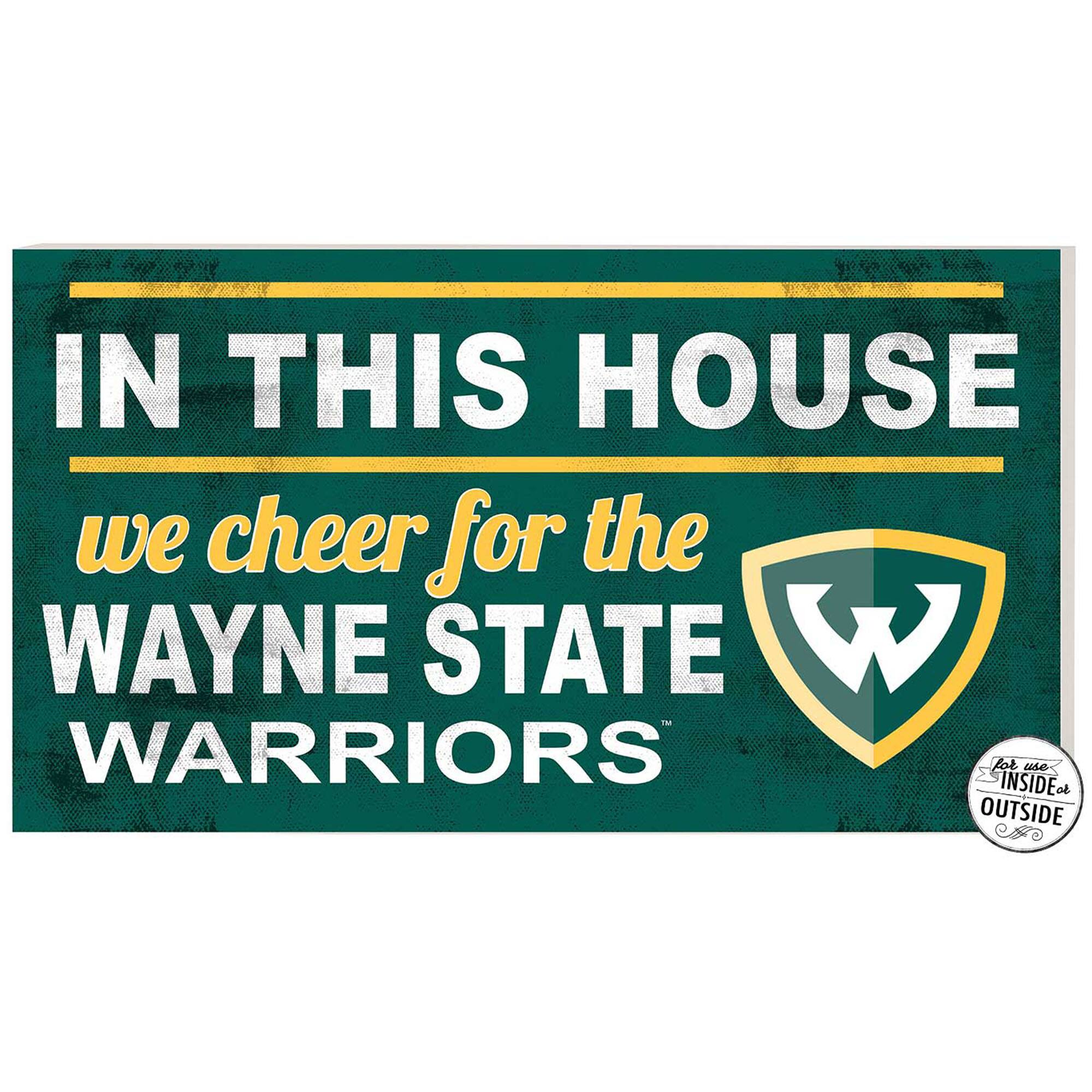 Wayne State Warriors 11" x 20" Indoor/Outdoor In This House Sign