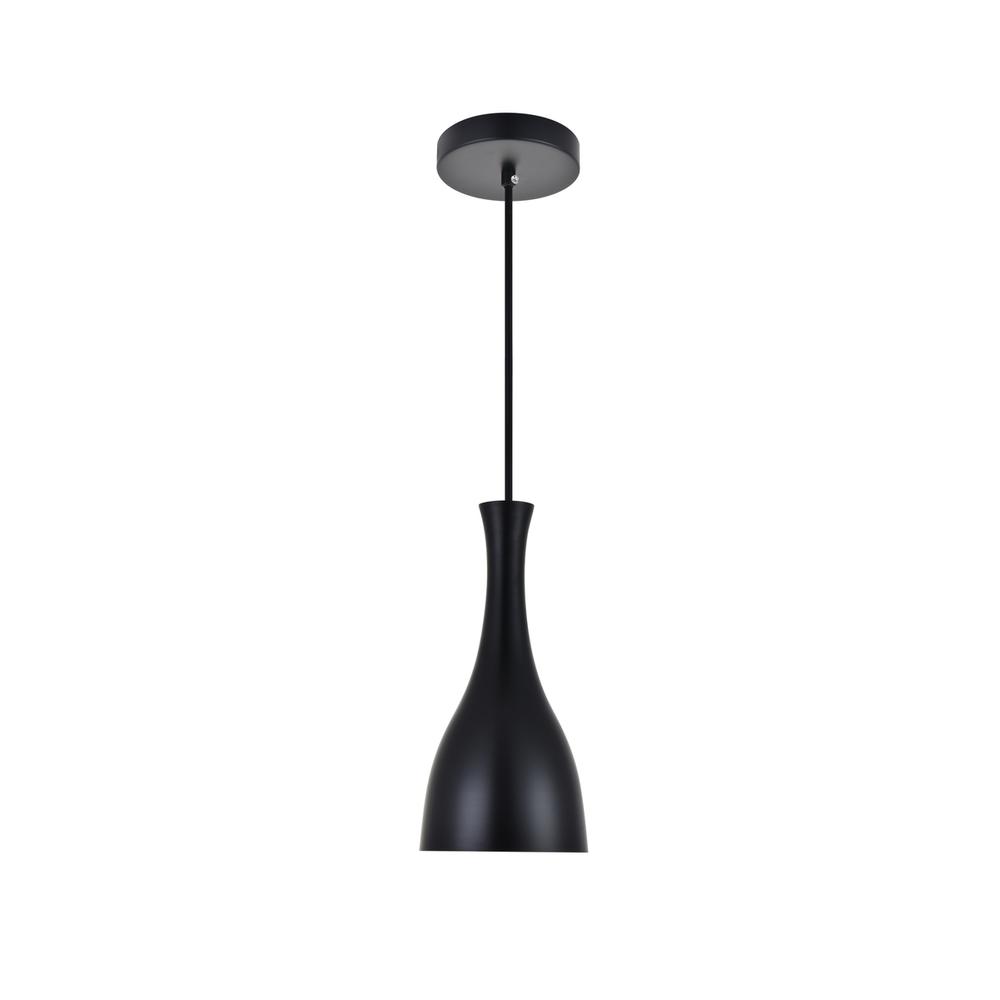 Alt View 2. Living District - Aiken 1 Light Black Pendant - Black.