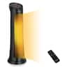 Costway - 1500W Portable Electric PTC Heater Swing Space Heater w/ 24H Timer &Thermostat - Black