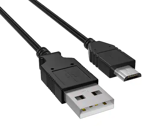 Front. Cable Leader - USB 2.0 Type A Male to Micro-B Male Charge and Sync Cable, 480Mbps - Black.