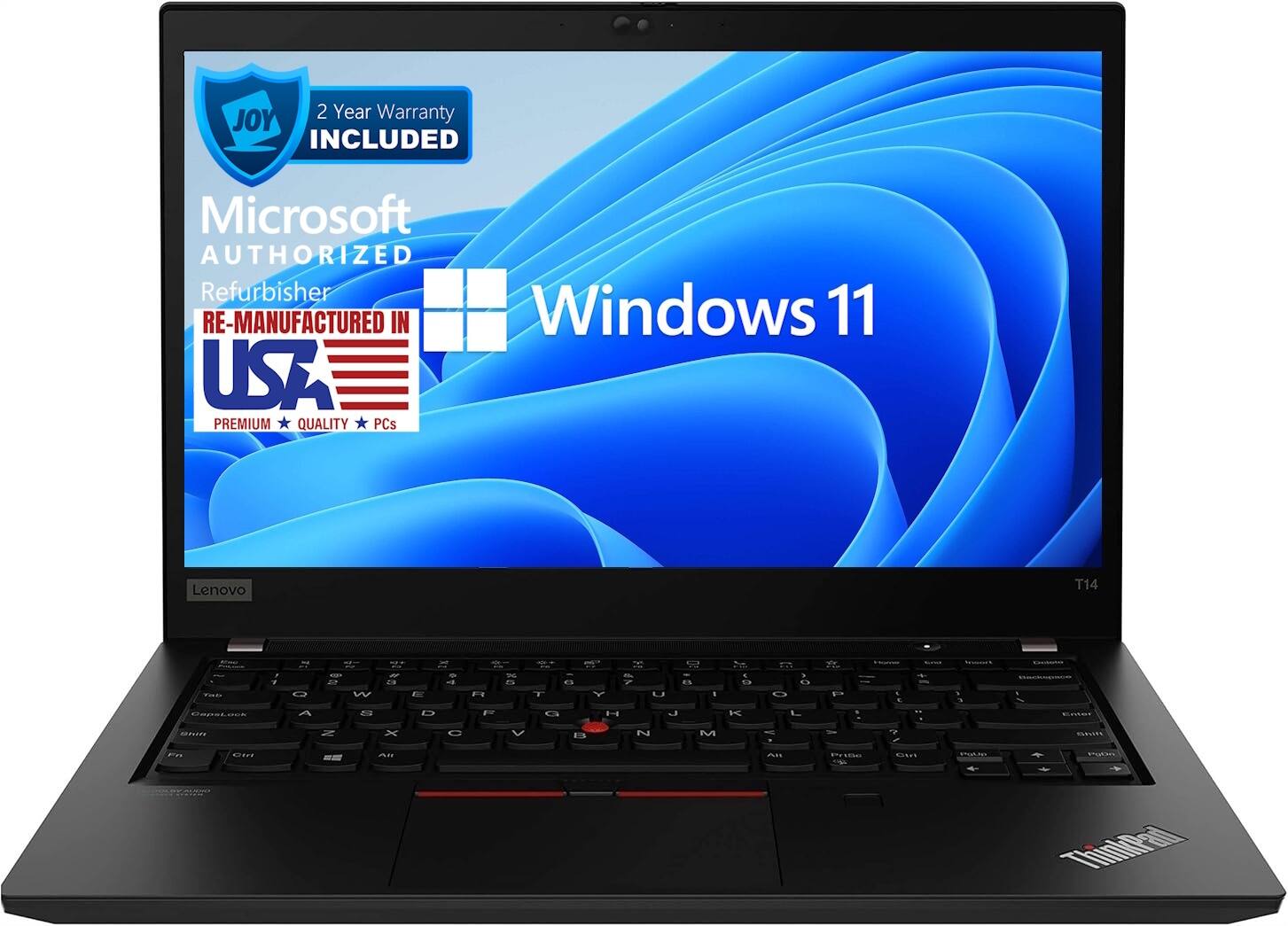Lenovo - T14 G2 14" Refurbished Laptop - Intel 11th Gen Core i7 with 16GB Memory - Intel Iris Xe Graphics - 512GB SSD - Black