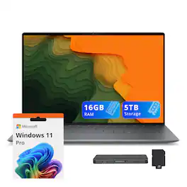 Dell - Upgraded - XPS 13.4" Laptop,Snapdragon X Elite,16GB LPDDR5X,4TB SSD+1TB Dock Set,Backlit Keyboard,Fingerprint,Win 11 - Graphite