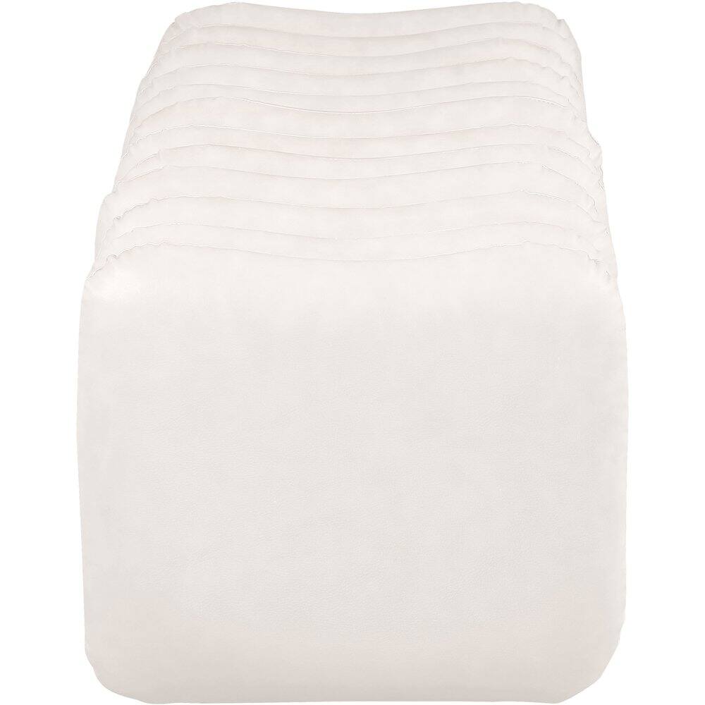 Alt View 3. Meridian Furniture - Atticus Cream Vegan Leather Bench - Beige.