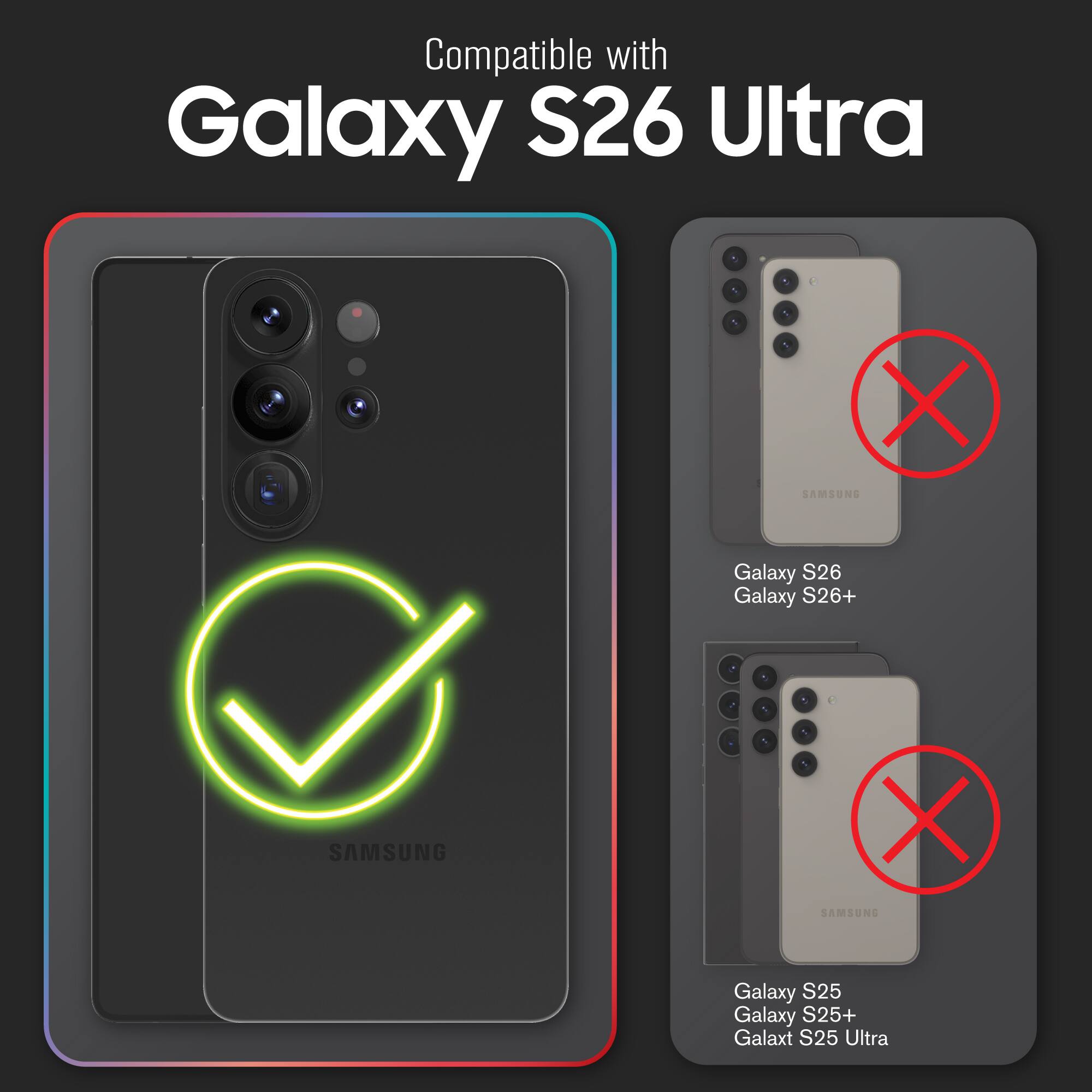 Compatible with Galaxy S26 Ultra, Galaxy S26, Galaxy S26+, Galaxy S25, Galaxy S25+, Galaxy S25 Ultra