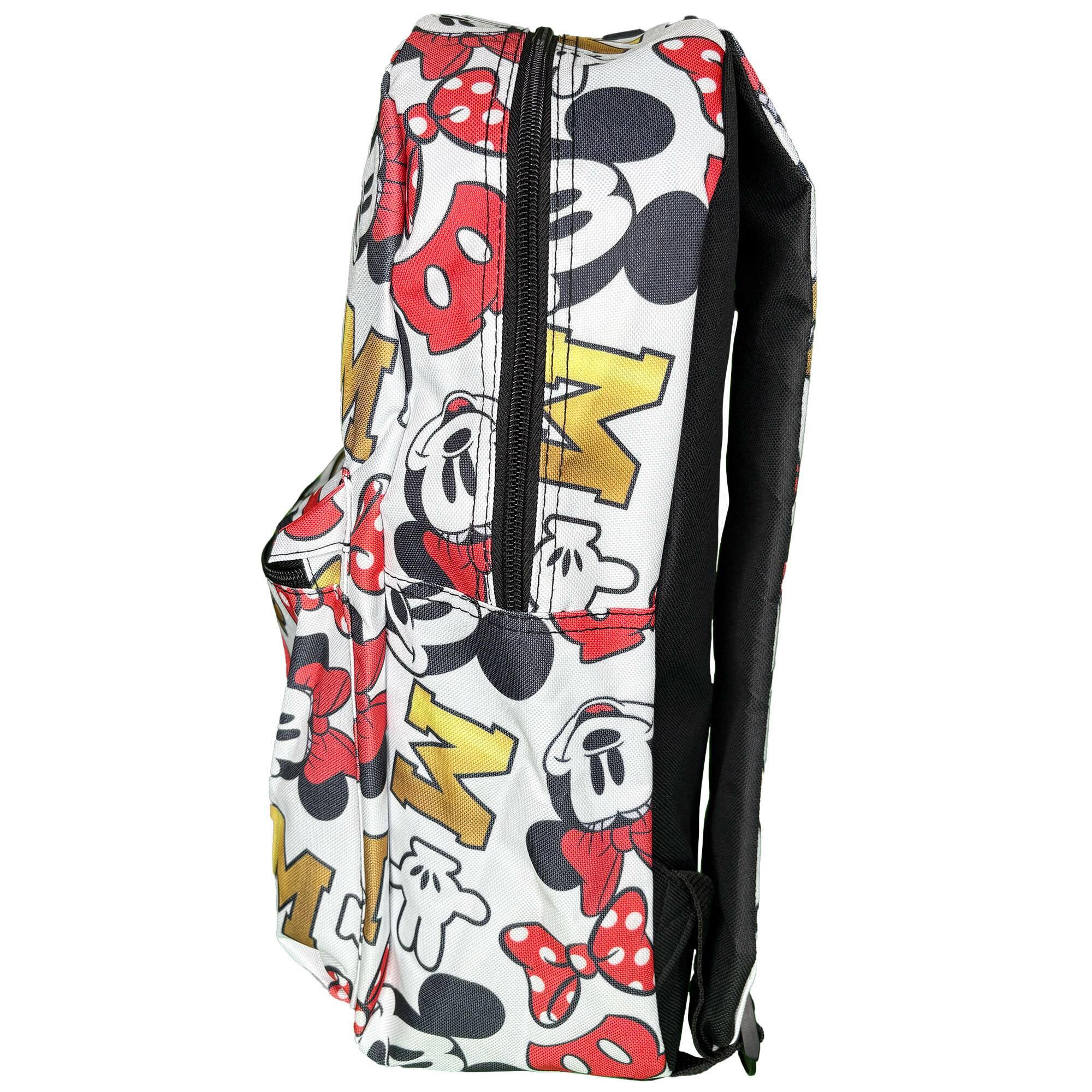 Alt View 5. Disney - Disney Mickey Minnie Mouse All Over Print 16" Backpack w/ Front Pocket White - Assorted Pre-Pack.