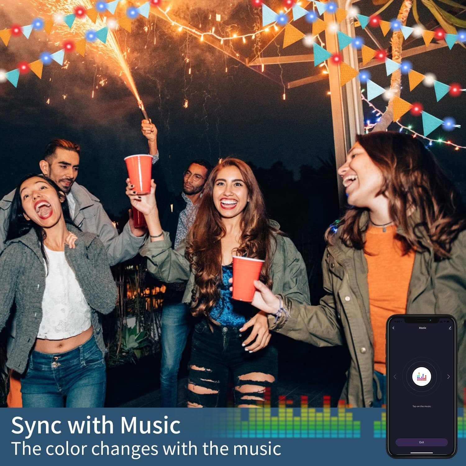 Sync with Music  
The color changes with the music