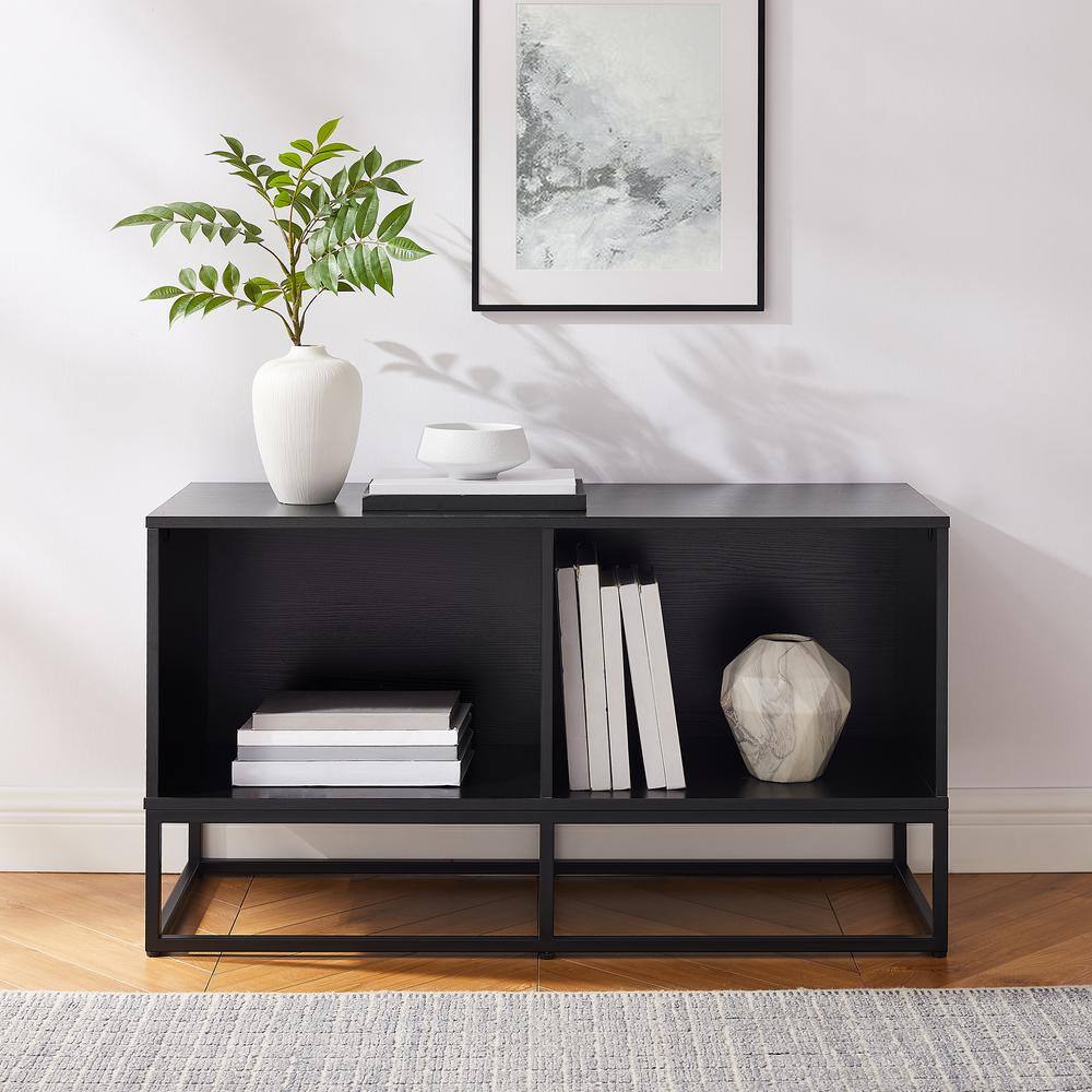Alt View 6. Crosley Furniture - Enzo Medium Record Player Stand With Vinyl Storage - Black.