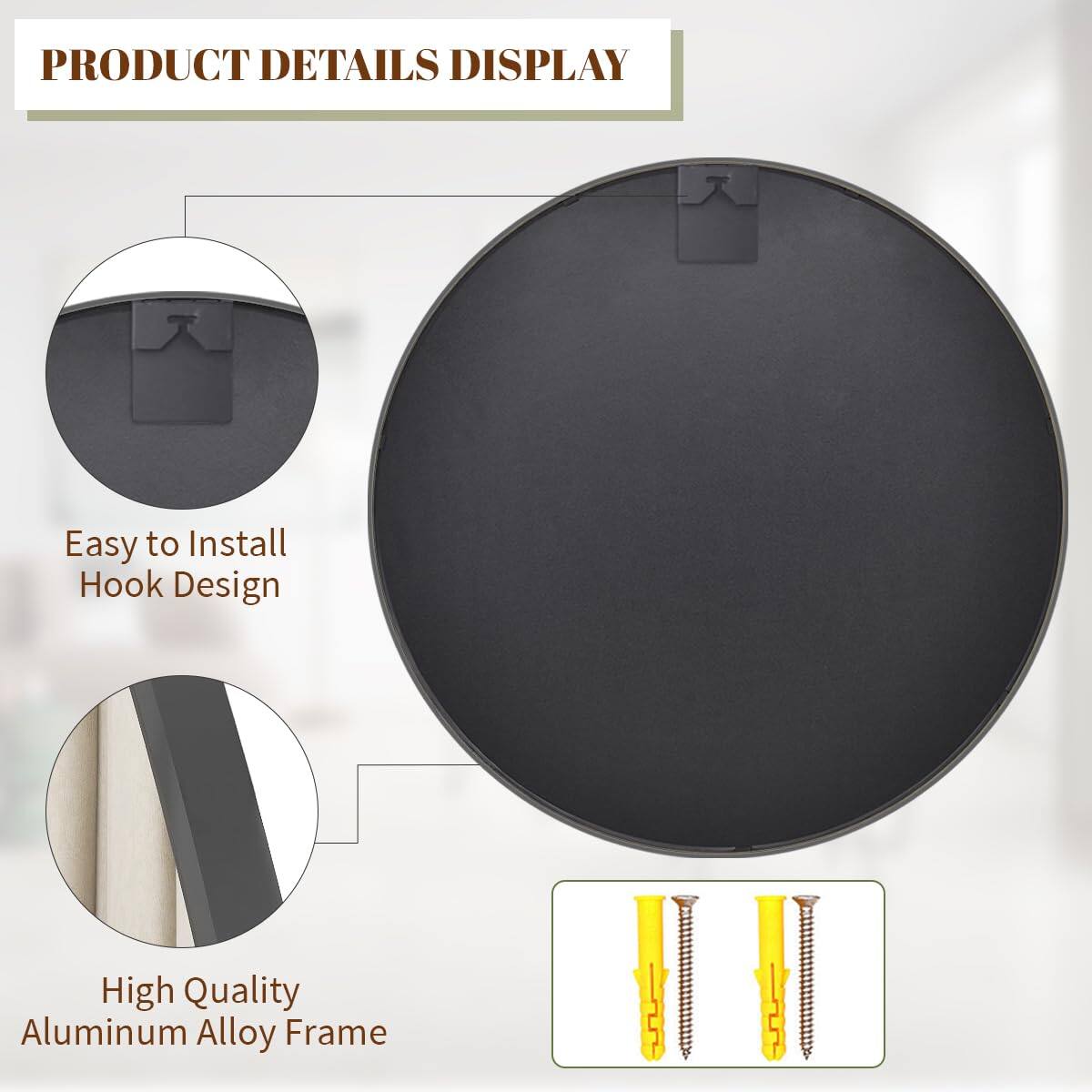 PRODUCT DETAILS DISPLAY

- Easy to Install
- Hook Design
- High Quality Aluminum Alloy Frame
