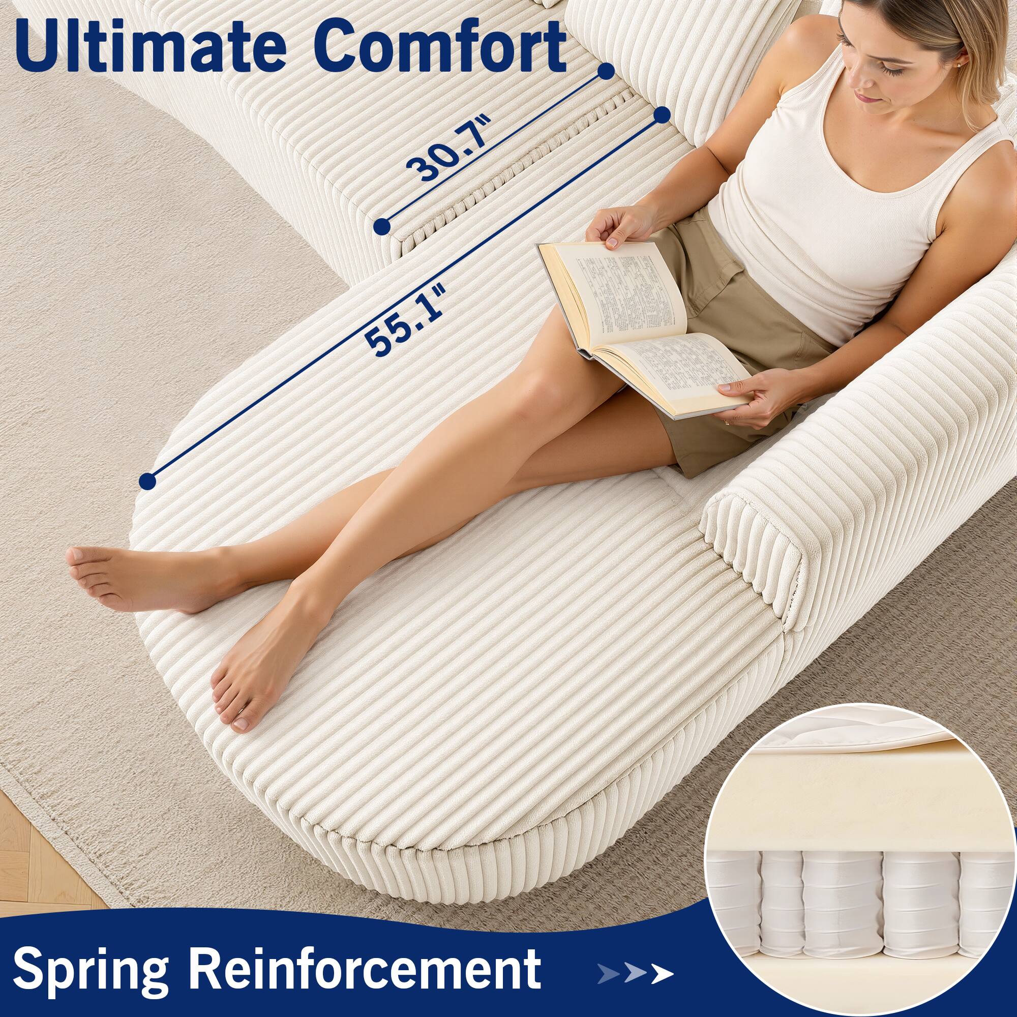 Ultimate Comfort  
30.7" x 55.1"  
Spring Reinforcement