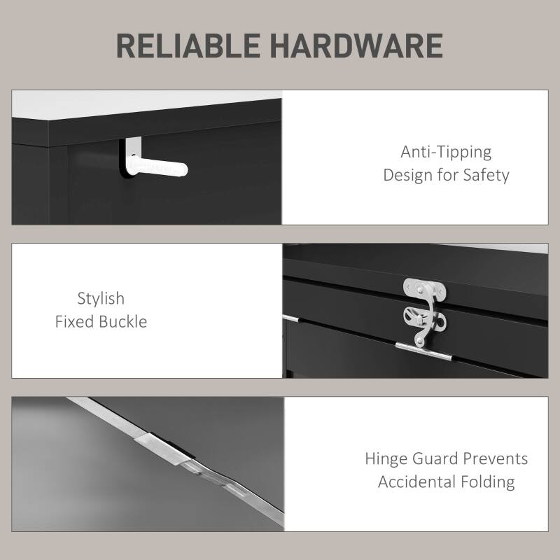 RELIABLE HARDWARE

- Anti-Tipping Design for Safety
- Stylish Fixed Buckle
- Hinge Guard Prevents Accidental Folding