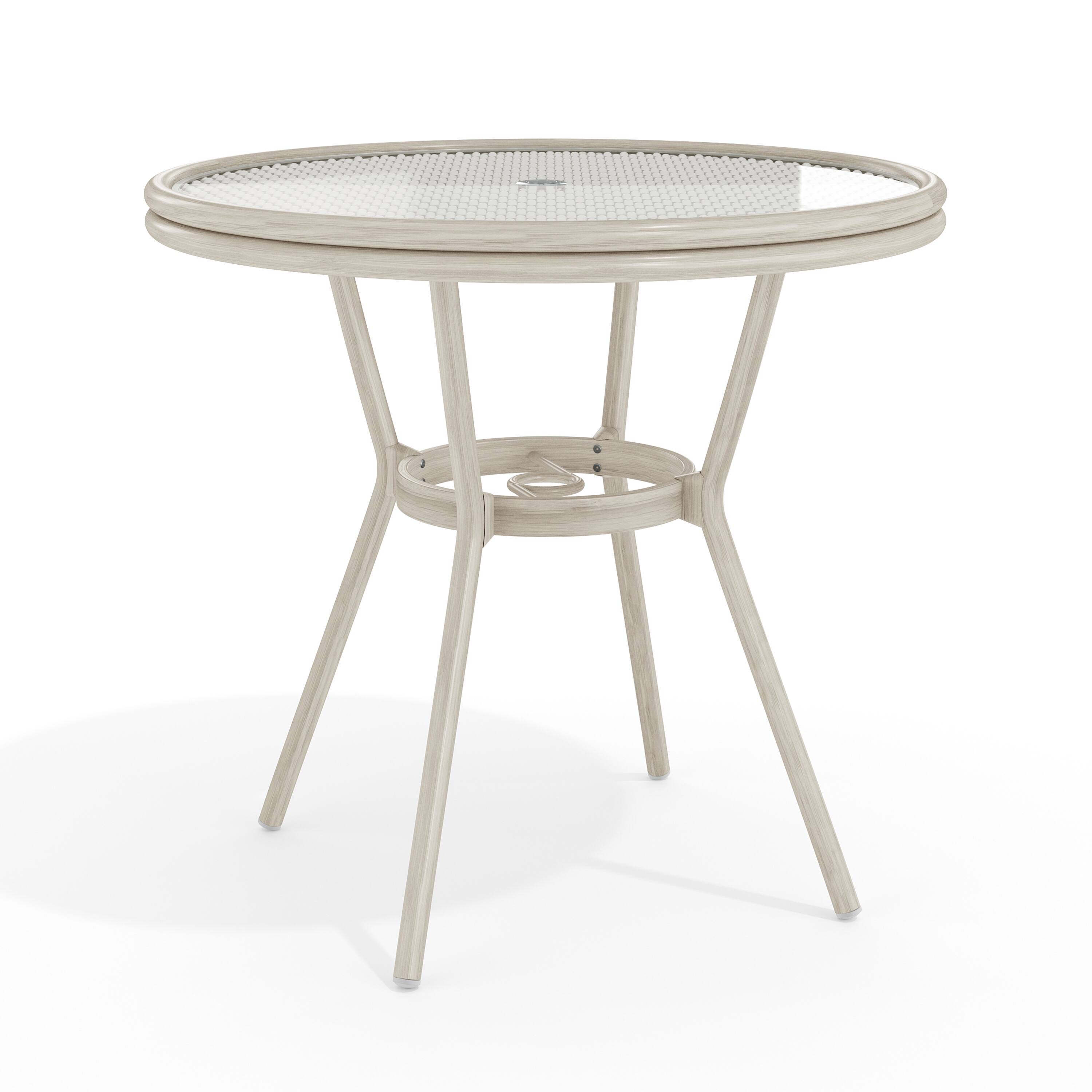 Alt View 7. Martha Stewart - Lily Pond 31" Round All-Weather Patio Bistro Dining Table - Gray & White/Gray Frame.
