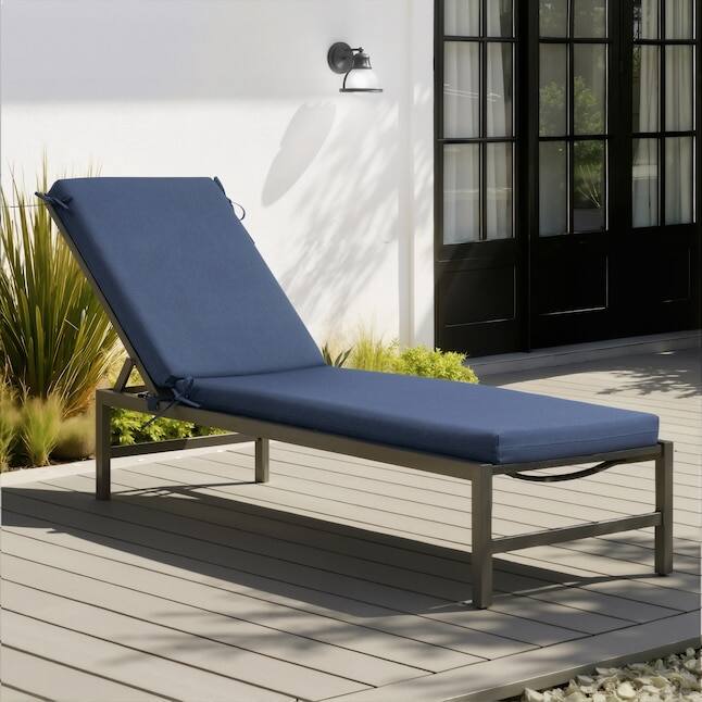 Alt View 5. Crestlive Products - Crestlive Products 1pc 72in Outdoor Water Resistant Chaise Lounge Chair Cushion with Ties Patio lounge cushion - Navy.