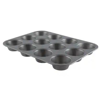 Front. Range Kleen - Range Kleen B14M12 Nonstick Muffin and Cupcake Pan, 12 Cup - Alluring grey color.