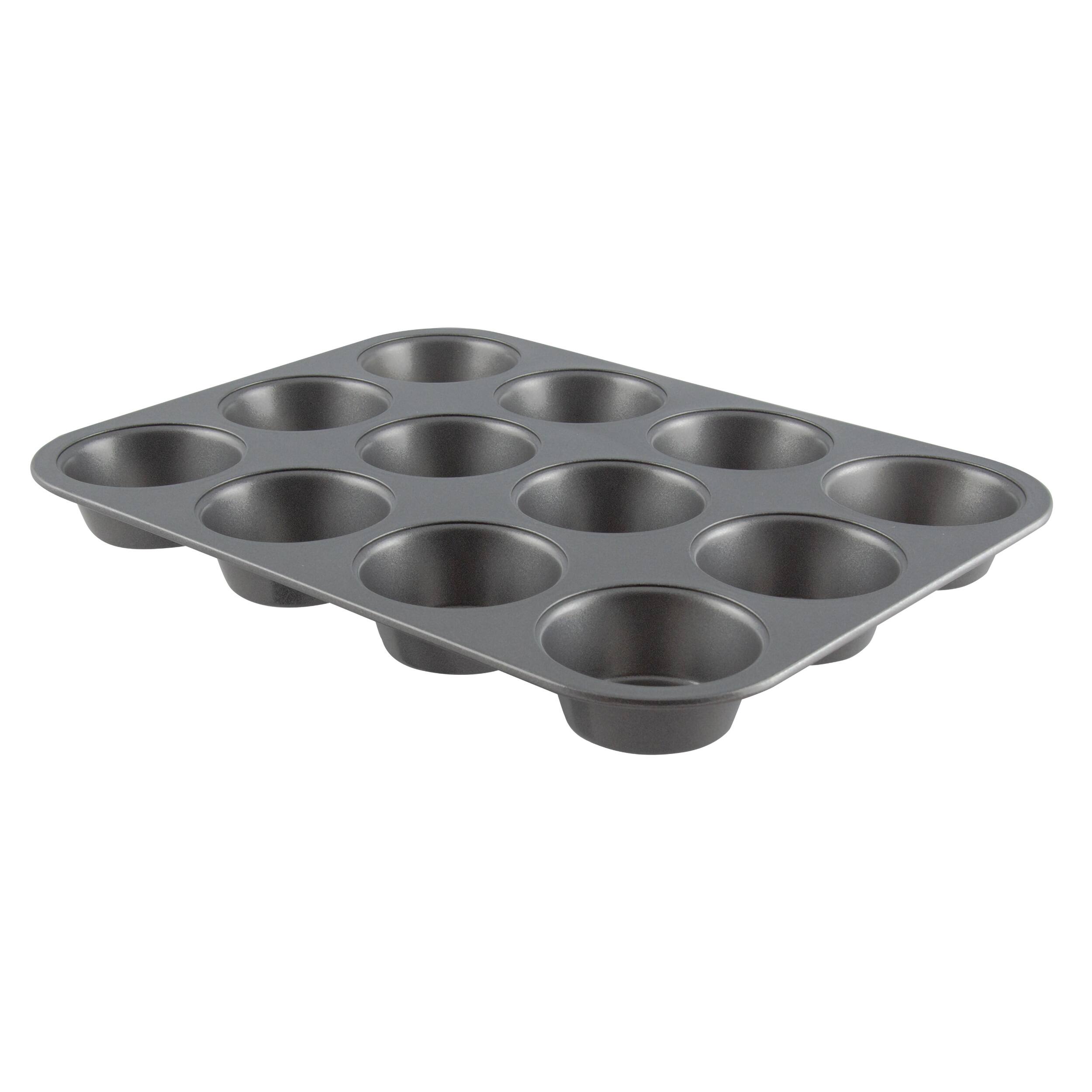 Range Kleen - B14M12 Nonstick Muffin and Cupcake Pan, 12 Cup - Alluring grey color