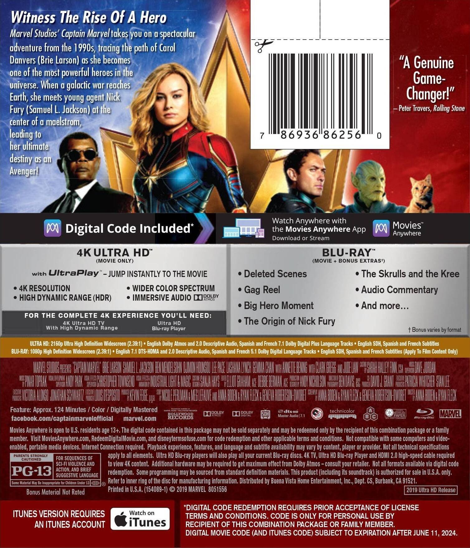 Alt View 1. Captain Marvel   - 4K Blu-Ray.