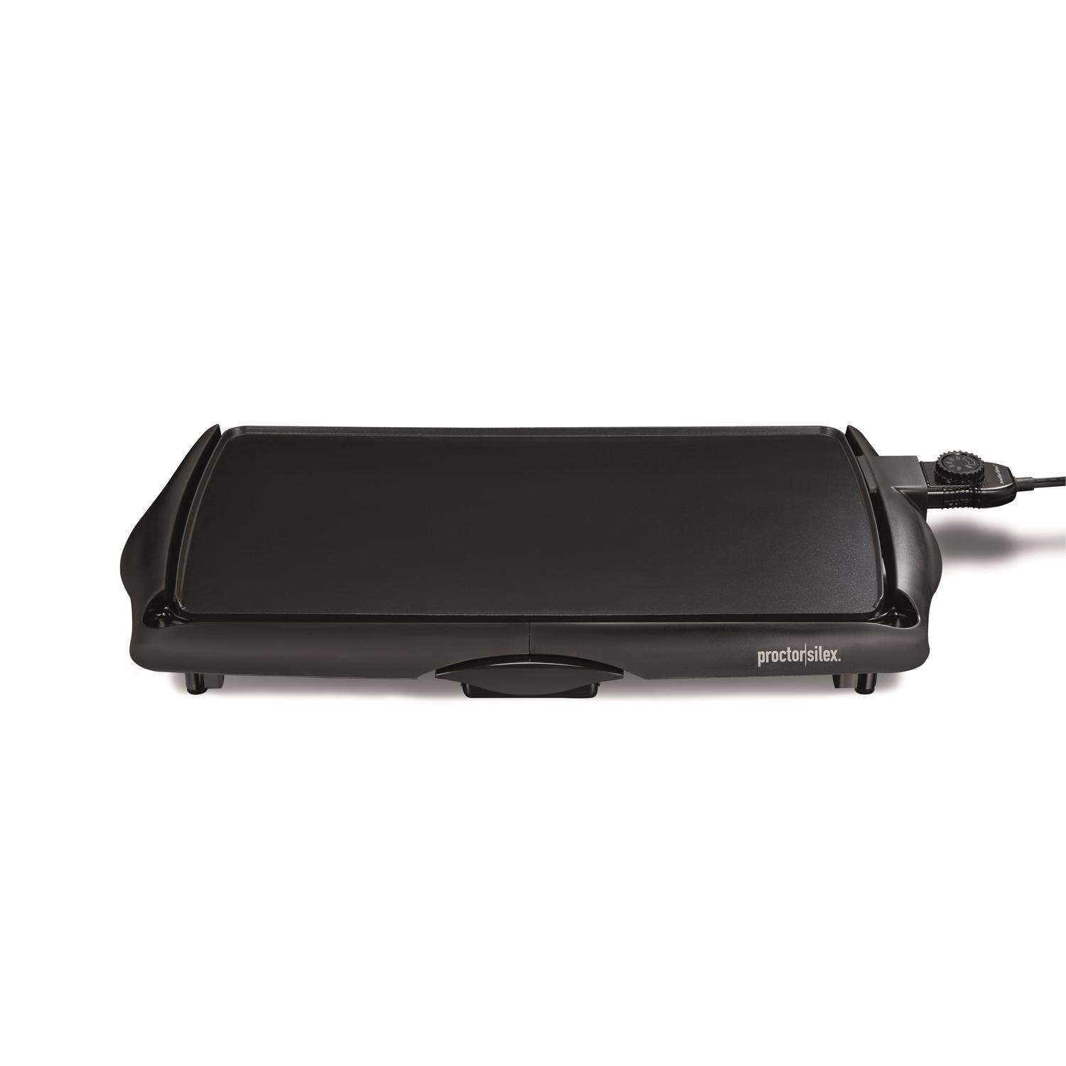 Angle. Proctor Silex - Proctor Silex Black Plastic Nonstick Surface Electric Griddle 200 sq in - Black.