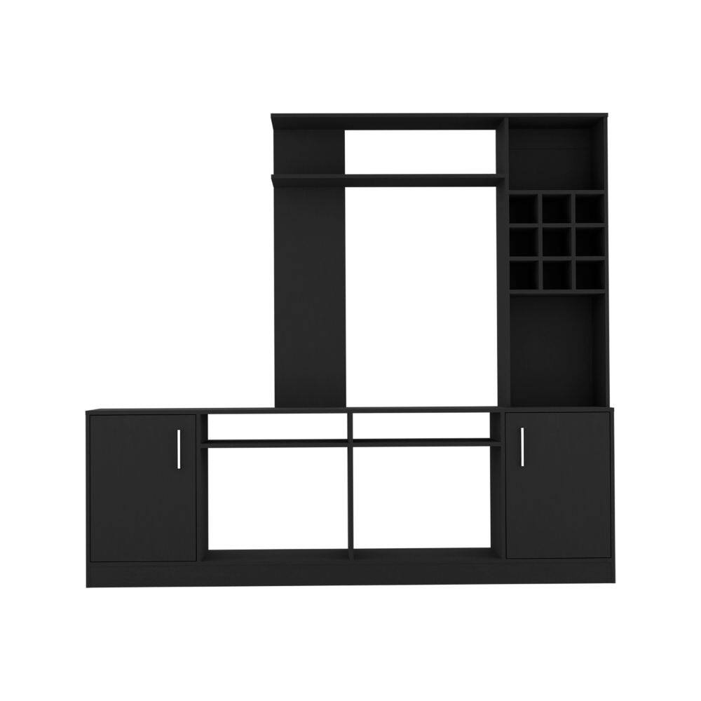 Front. APRILSOUL - Entertainment Center Modoc Living Room Black - brown.