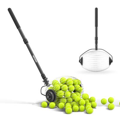 Front. Neewer - Tennis/Pickleball Roller, 40 Balls, No Bending - Black.