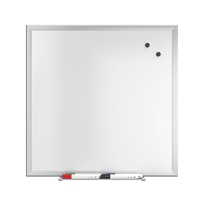 TRU RED - Magnetic Steel Dry Erase Board, 2' x 2' - Satin Frame