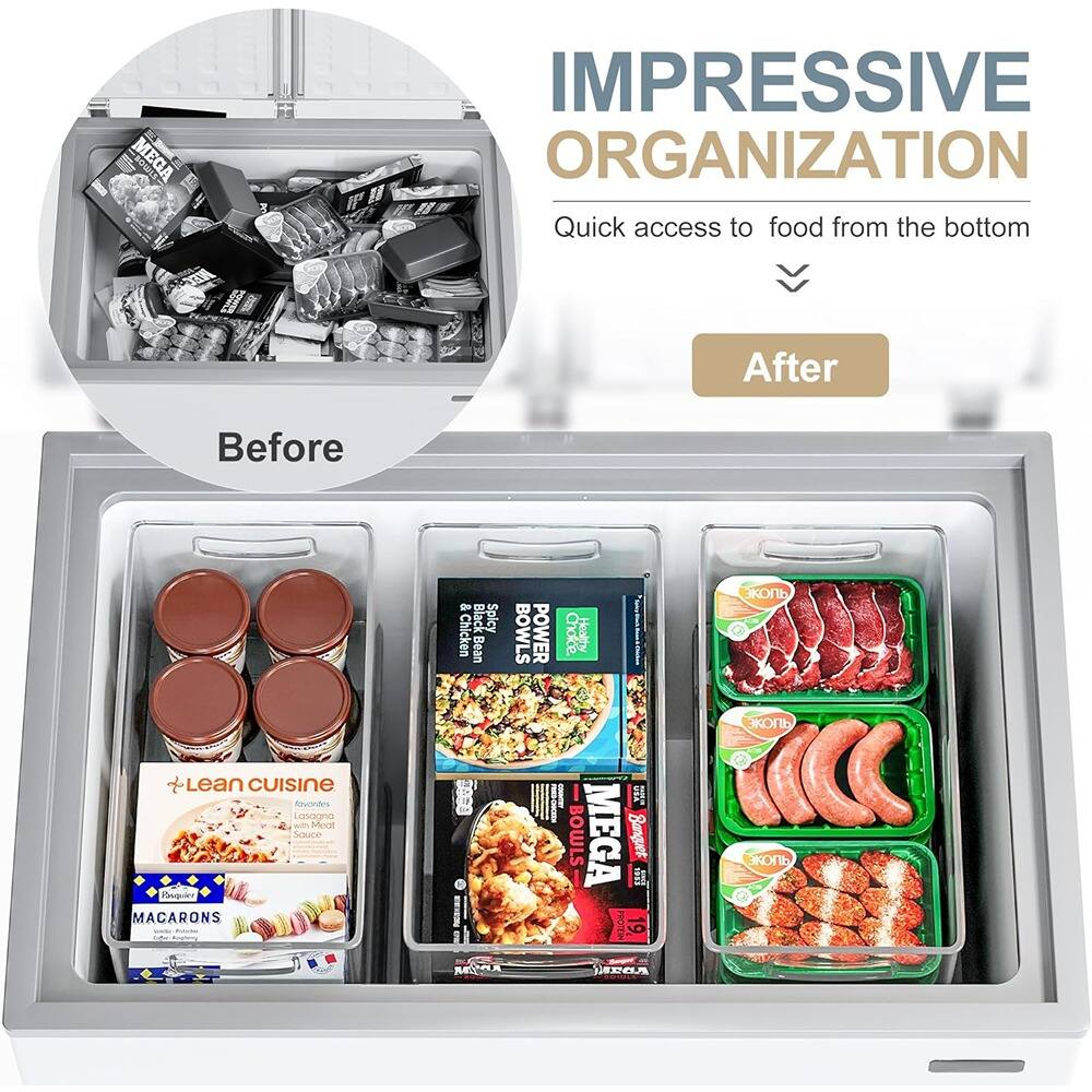 **IMPRESSIVE ORGANIZATION**

Quick access to food from the bottom

**Before**

**After**

- Lean Cuisine
- MACARONS
- MEGA BOWLS
- Black Spicy Chicken Bean BOWLS
- Skoni
- Skoni
- Skoni