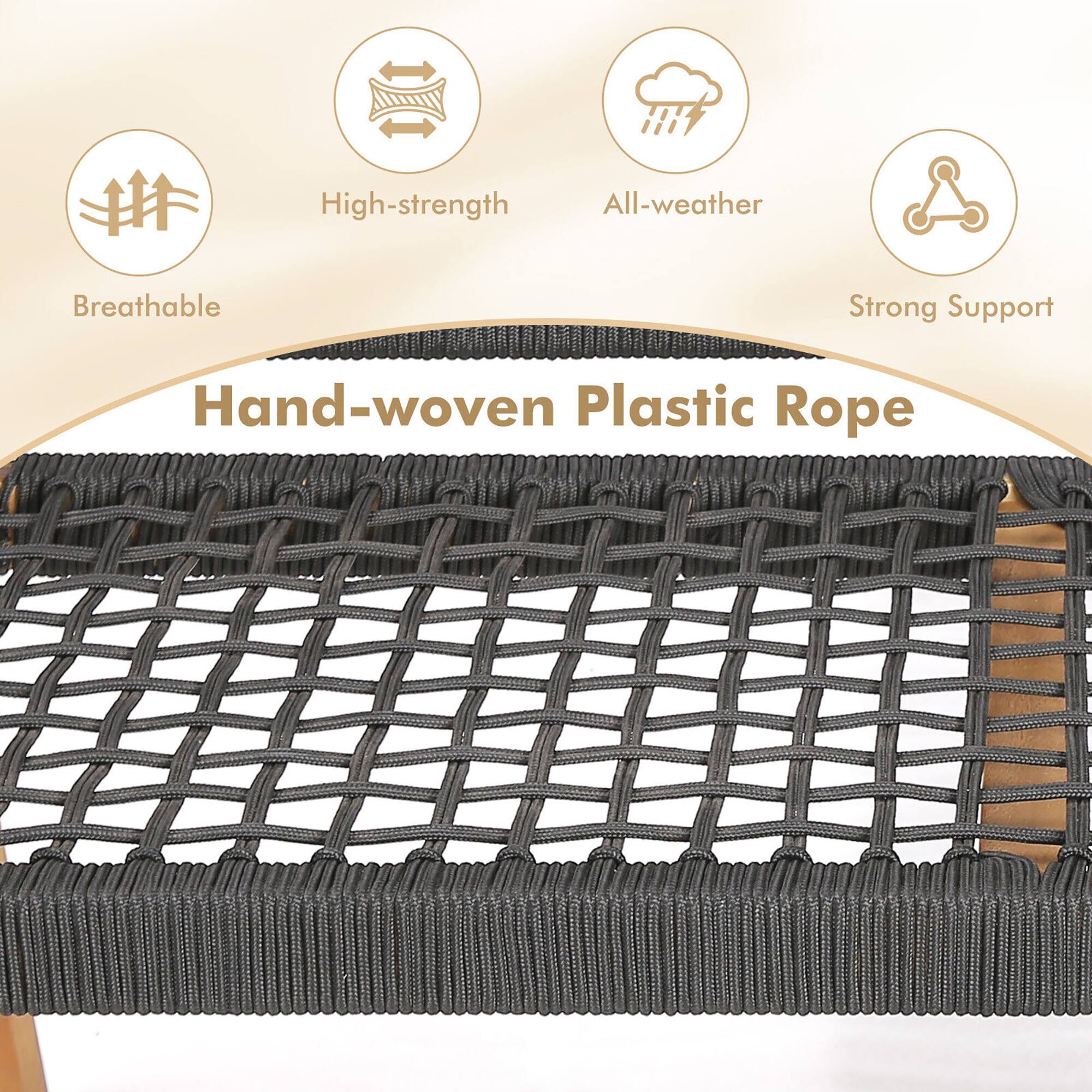 Hand-woven Plastic Rope, High-strength, All-weather, Breathable, Strong Support