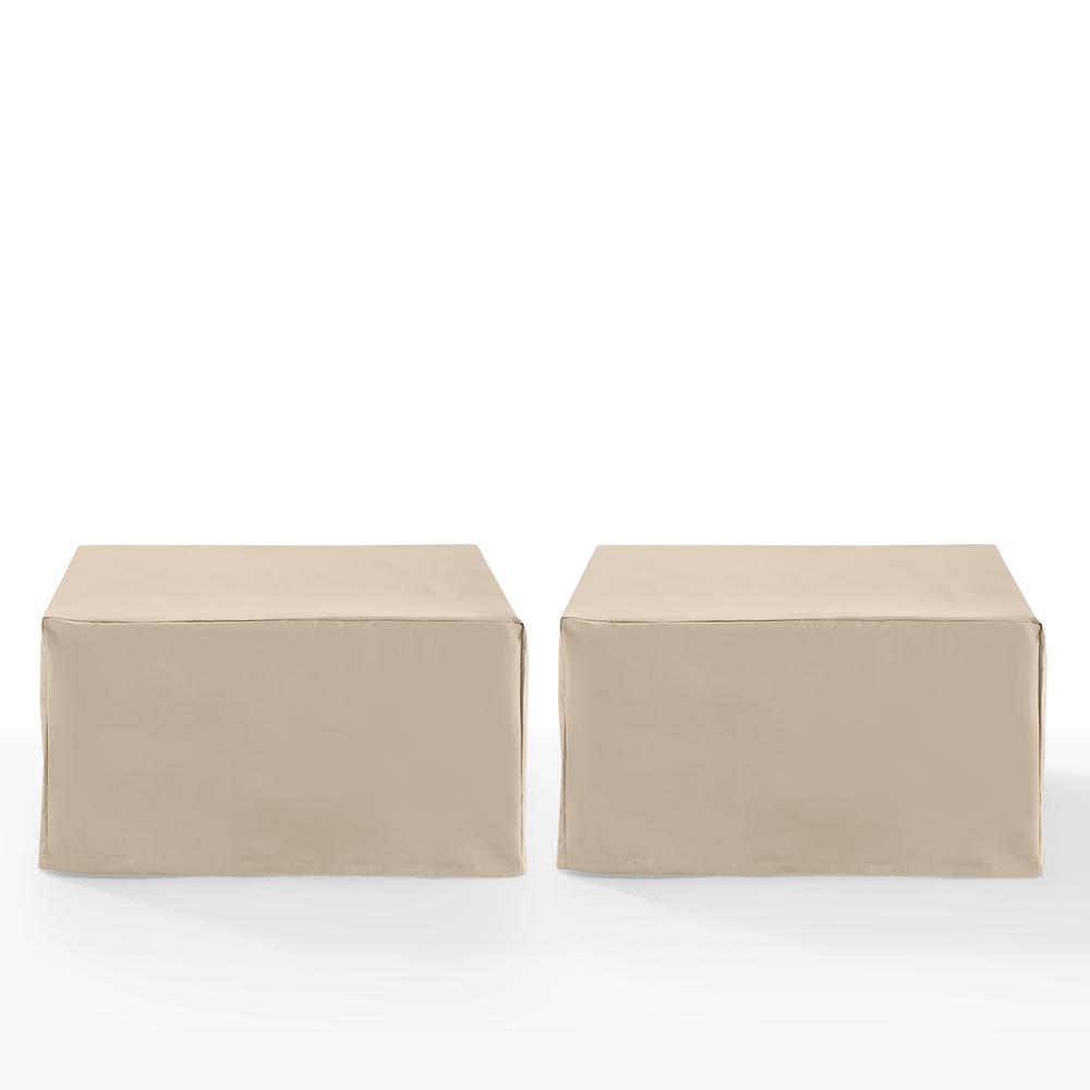 Back. Crosley Furniture - 2Pc Square Table And Ottoman Furniture Cover Set - 2 Square Table/Ottoman - Tan.