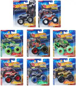 Mattel - Hot Wheels Monster Trucks 1:64 8-Piece D Assortment - COLLECTIBLES - Multicolor