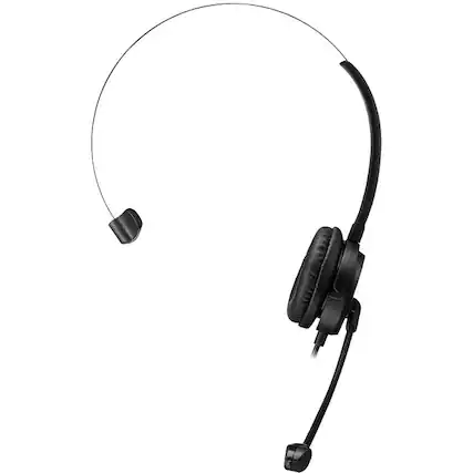 Front. Adesso - Adesso USB Single-Sided Headset with Adjustable Microphone- Noise Cancelling- Mono - USB - Wired - Over-the-head - 6 ft - Black.