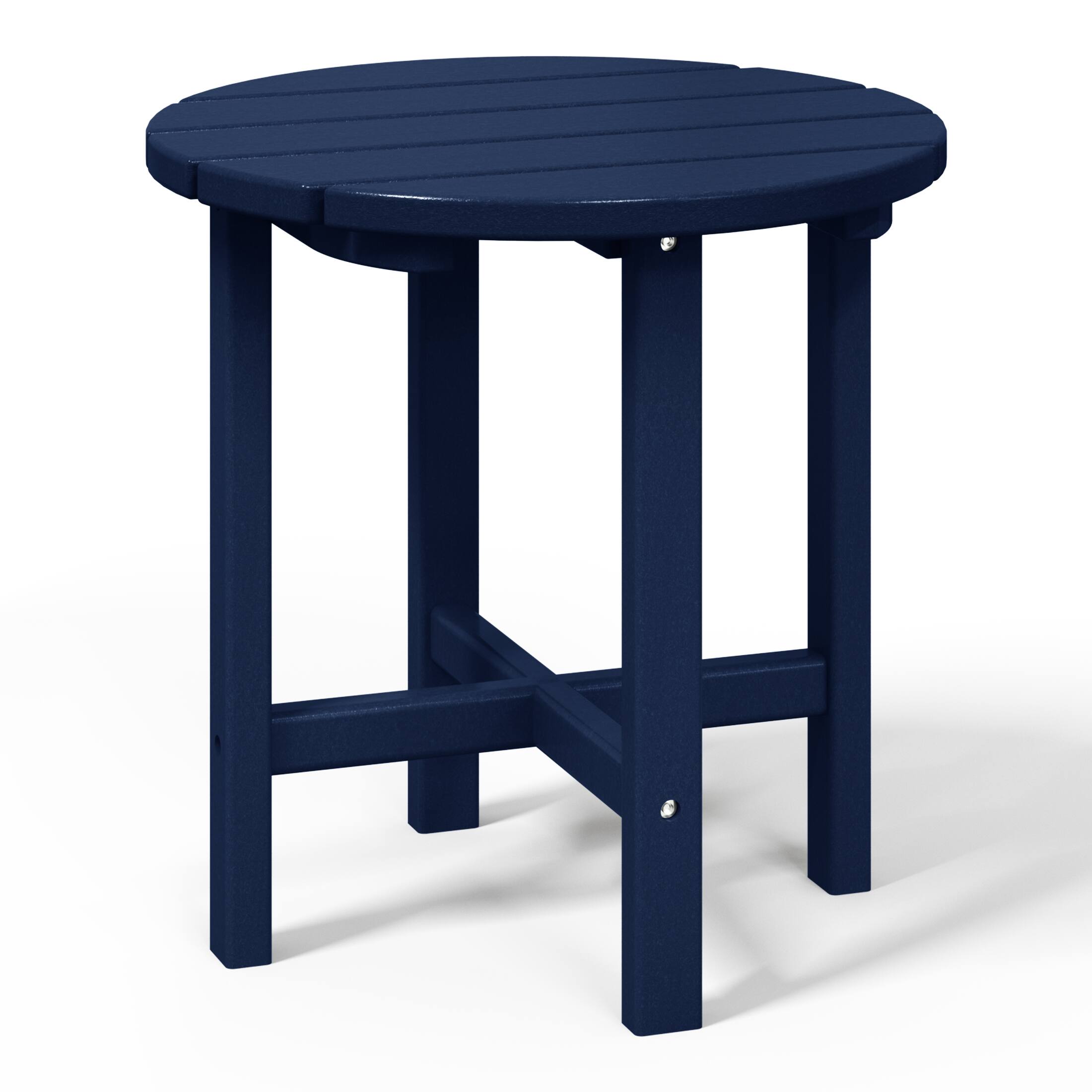 Left. WestinTrends - WestinTrends Dylan Adirondack Round Outdoor Side Table - Navy Blue.