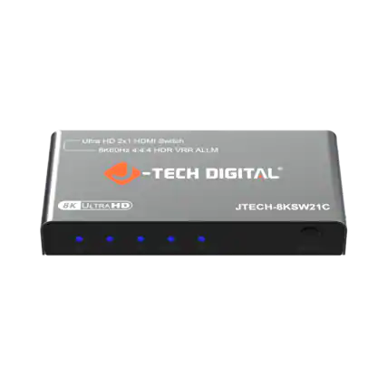 Ultra HD 2x1 HDMI Switch 8K60Hz 4:4:4 HDR VRR ALLM -TECH DIGITAL 8K ULTRAHD JTECH-8KSW21C 1 2 AUTO SELECT
