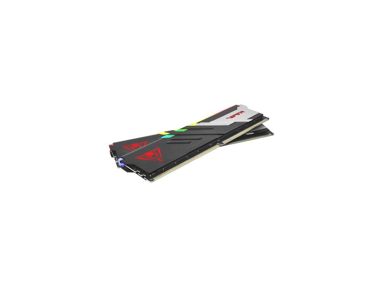 Alt View 3. Patriot - Patriot Viper Venom RGB 32GB (2 x 16GB) 288-Pin PC RAM DDR5 6400 (PC5 51200) Desktop Memory Model PVV532G640C32K - Black.