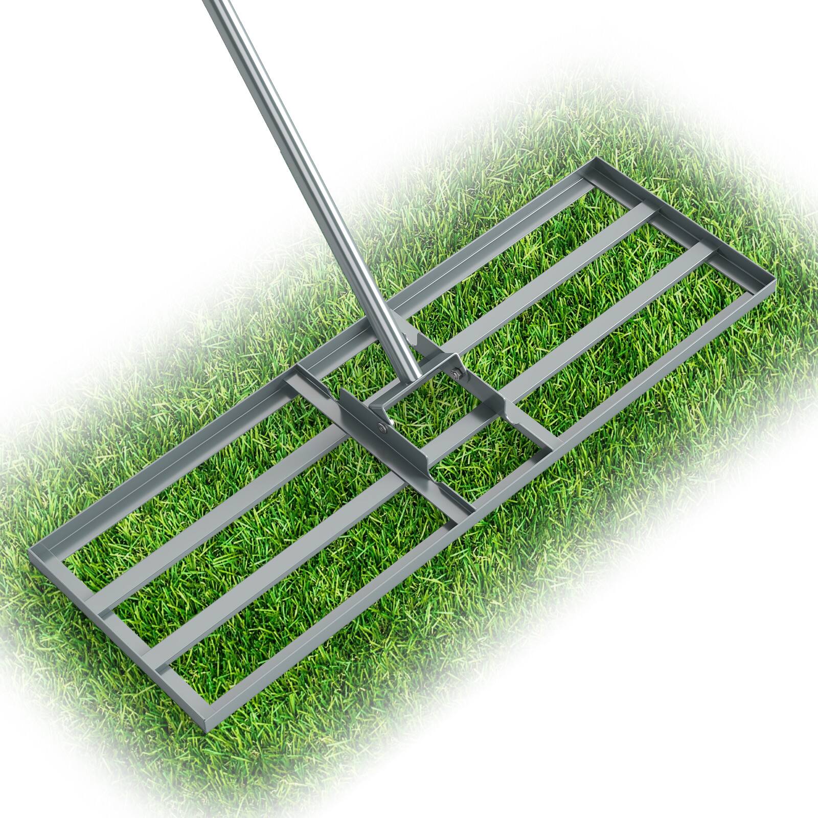Alt View 9. Gymax - Gymax Lawn Leveling Rake 30'' x 10'' Heavy Duty Lawn Level Tool for Soil w/67'' Handle Silver - Silver.