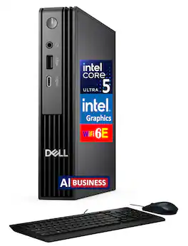 Dell - Pro Micro Mini Desktop (Ultra 5-235T, 32GB, 2TB SSD, Intel Graphics, Win 11 Pro ) - Black