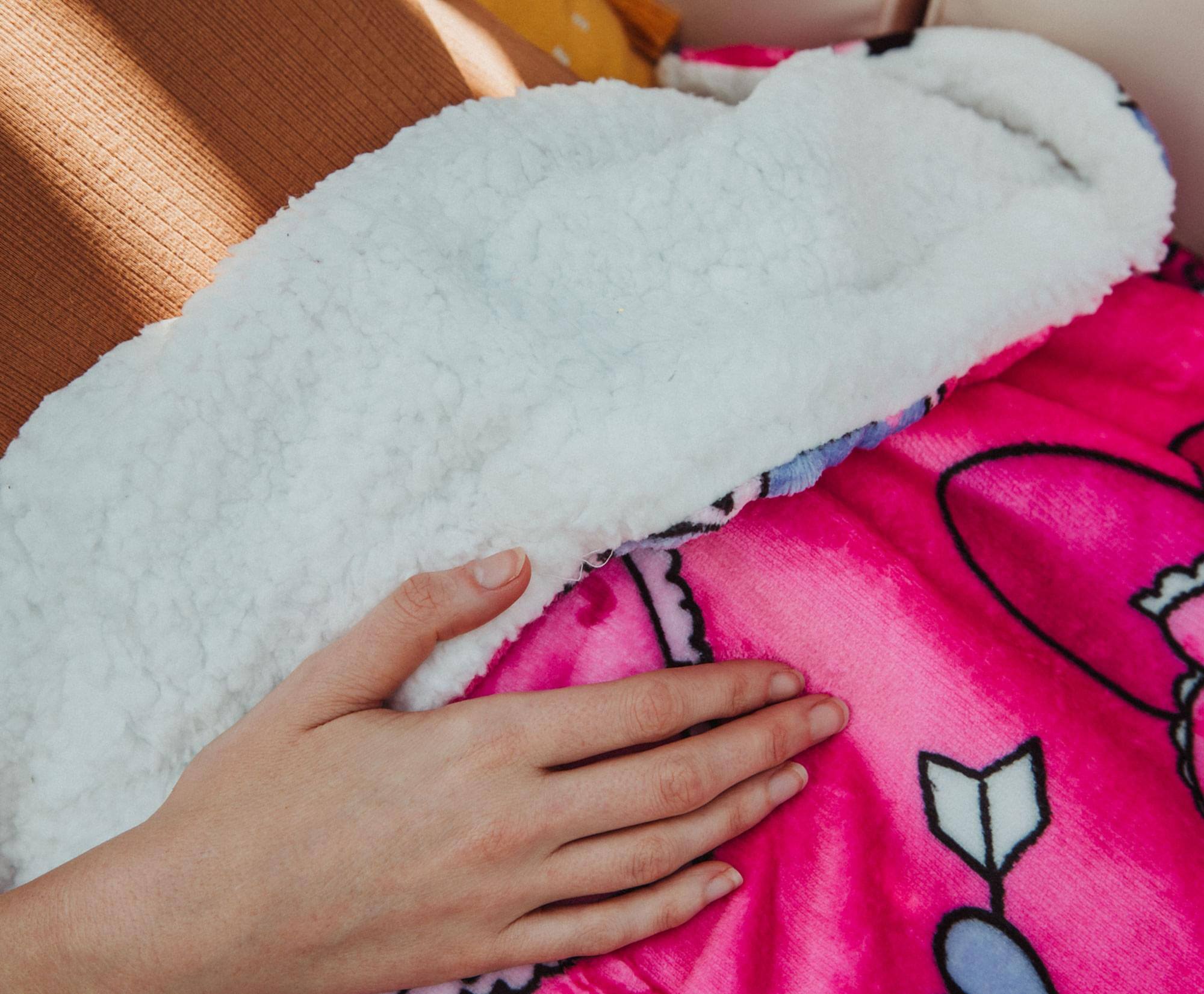 Alt View 3. The Northwest Group - Sanrio My Melody and Kuromi Pillow Fight Sherpa Throw Blanket | 50 x 60 Inches - Pink.