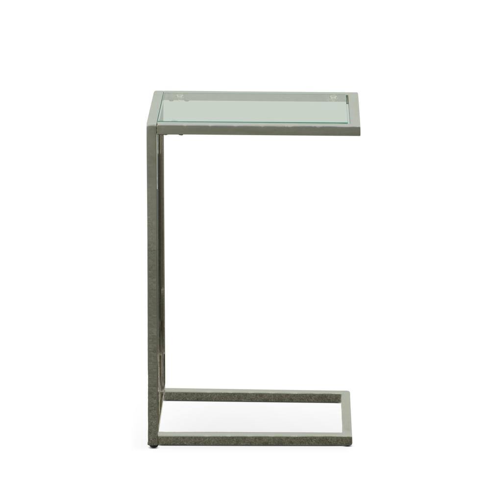 Carolina Chair & Table Aggie C Form Accent Table Glass Top Chrome ...