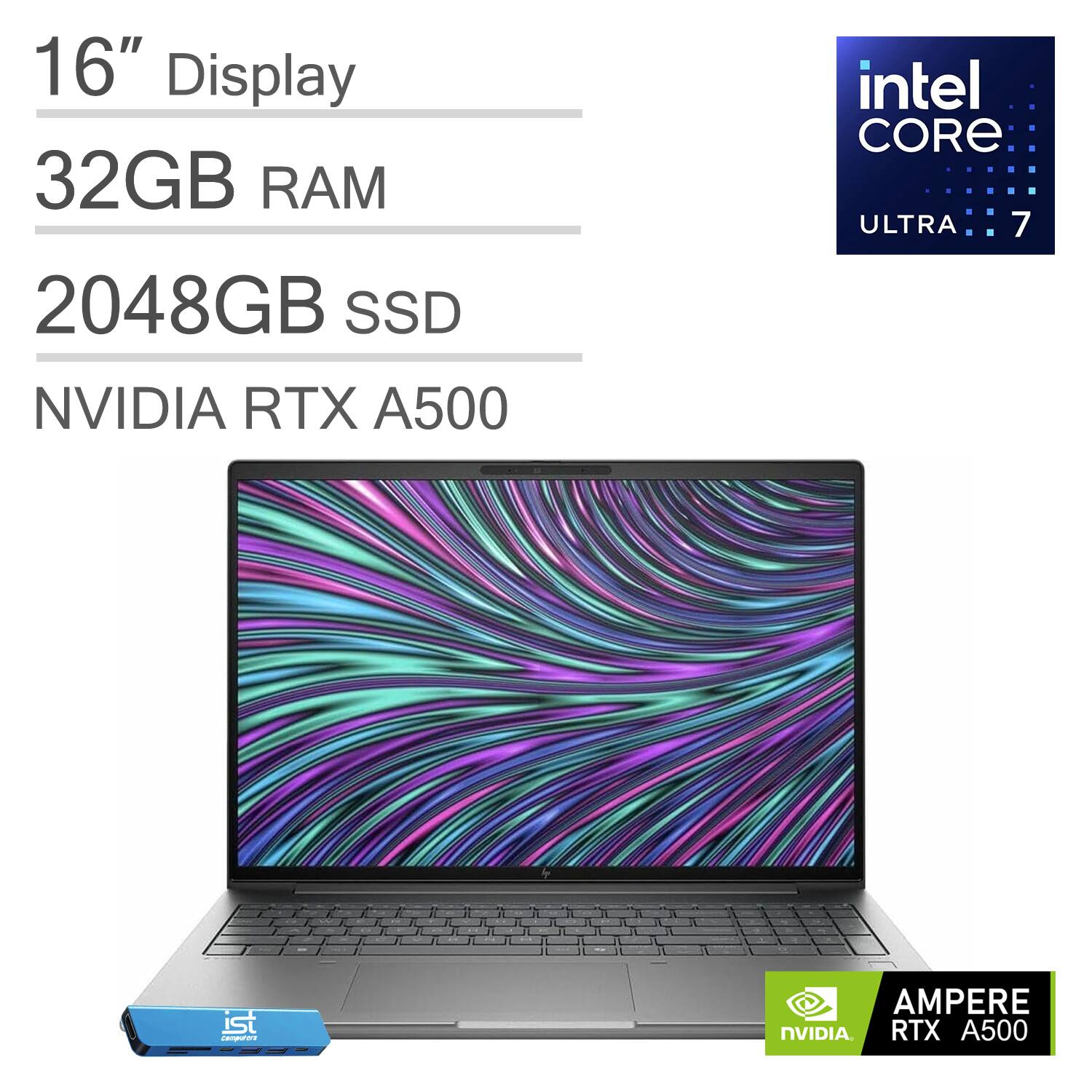 HP - ZBook Power 16 G11 Workstation Laptop - 16'' FHD+ - NVIDIA RTX A500 - Intel Core Ultra 7 155U - 32GB RAM - 2TB SSD