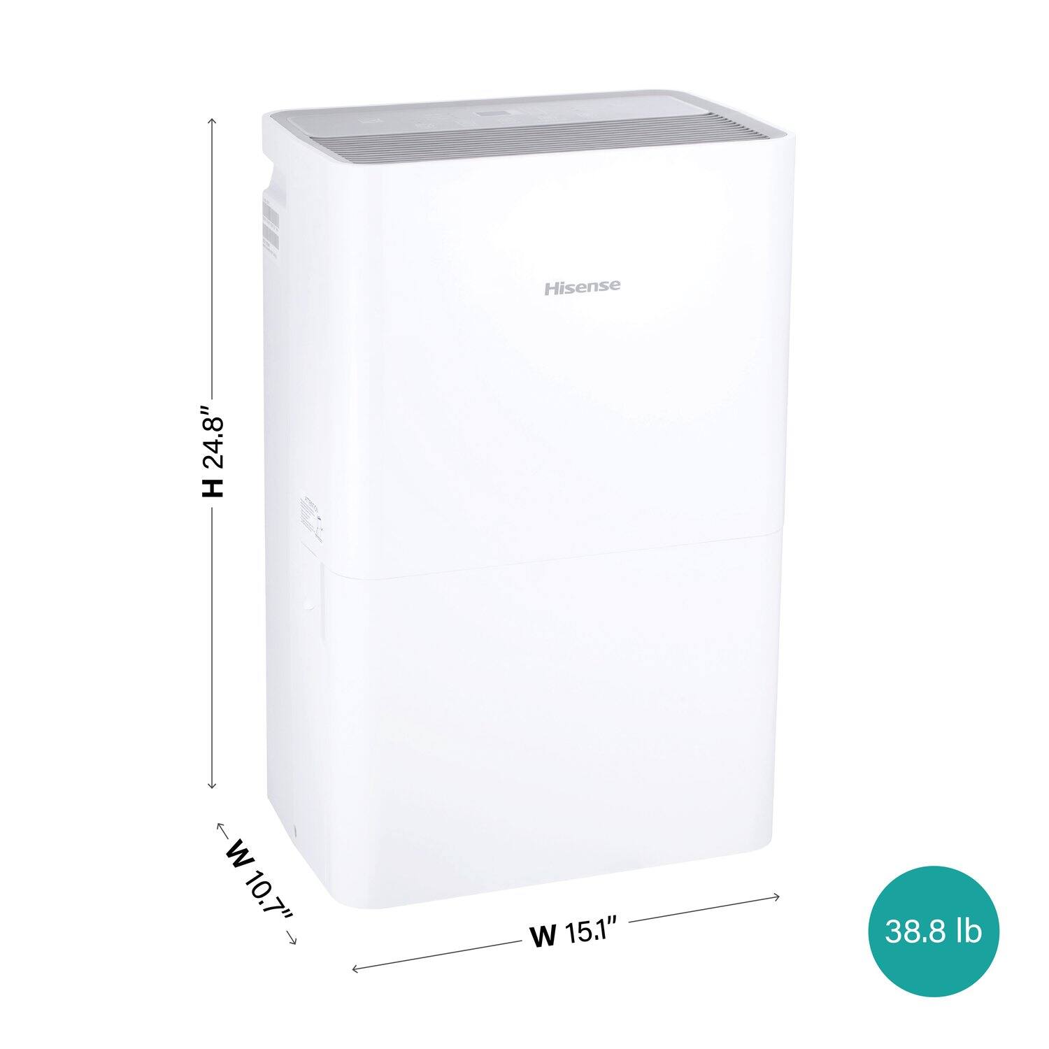 Hisense 24.8" H x 10.7" W x 15.1" W, 38.8 lb
