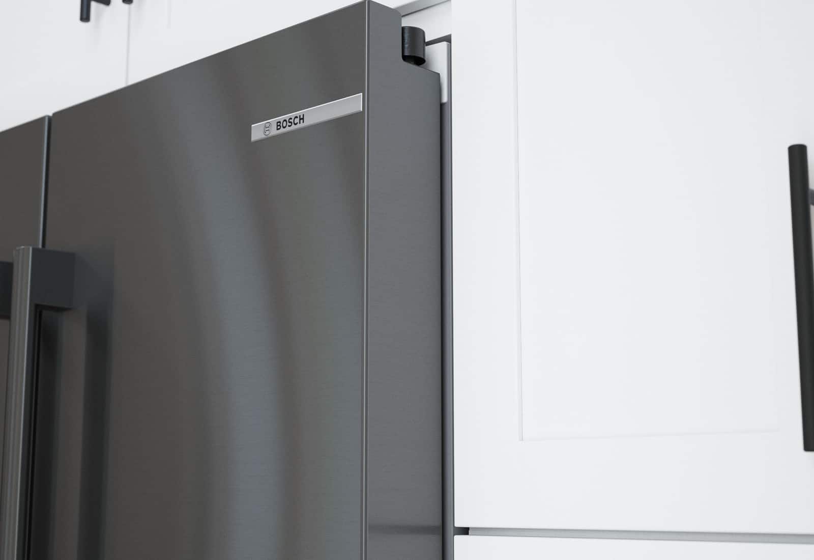 Alt View 11. Bosch - 500 Series 21 Cu. Ft. Bottom-Freezer French Door Counter-Depth Smart Refrigerator with External Water and Ice - Black Stainless Steel.