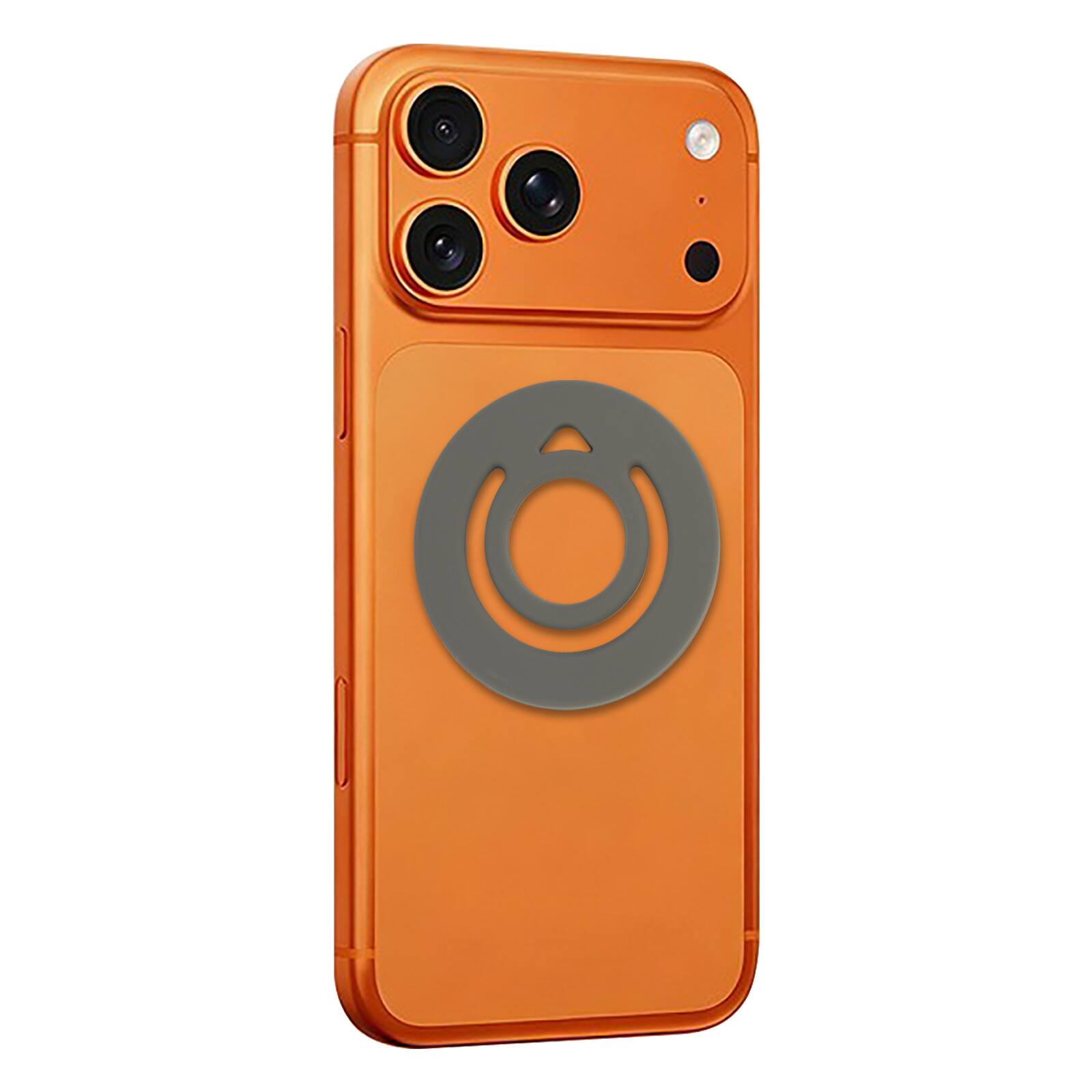Left. Topteng - Liquid Silicone Double-Sided Magnetic Phone Ring Holder–N52 Magnet,1400g Suction,MagSafe Compatible,Fit for iPhone 12-17 - Gray.
